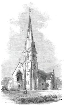 Church of St. Mary, in course of construction at Hornsey-Rise, 1860. Creator: Unknown