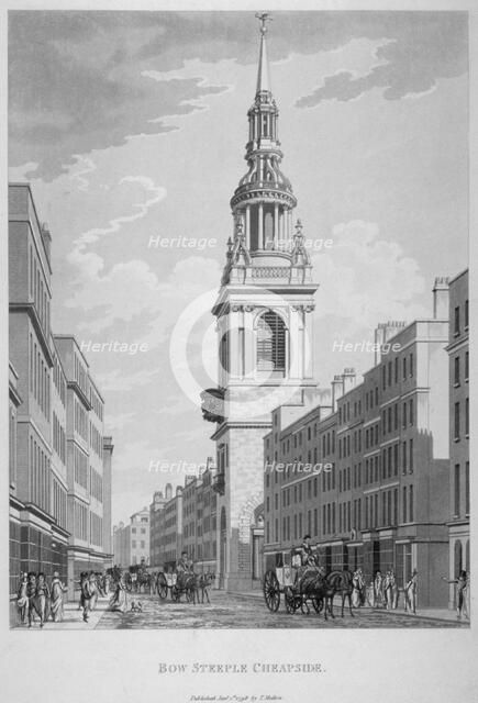 Church of St Mary-le-Bow, Cheapside, City of London, 1798. Artist: Sir Christopher Wren