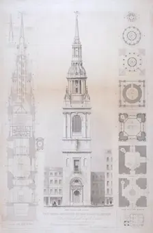 Church of St Mary le Bow, City of London, 1850. Artist: John Le Keux