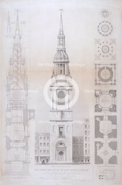 Church of St Mary le Bow, City of London, 1850. Artist: John Le Keux