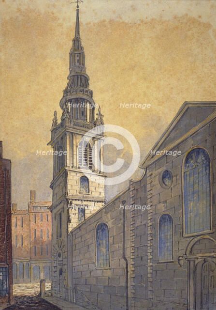 Church of St Mary le Bow from Bow Churchyard, City of London, c1815. Artist: William Pearson