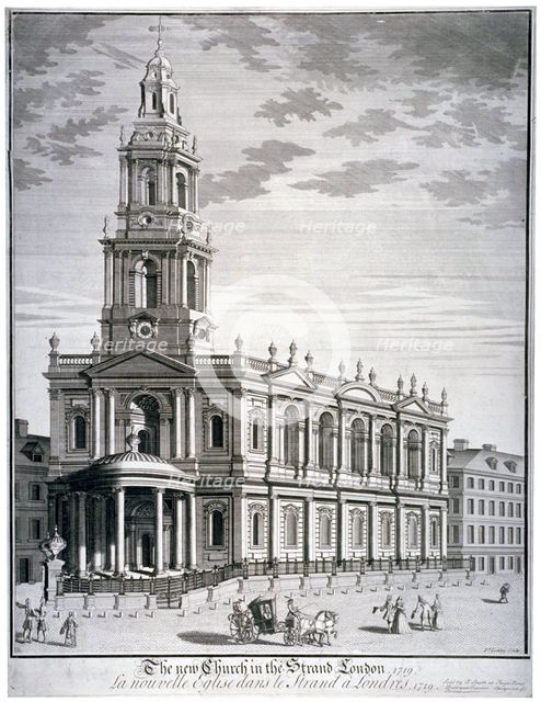 Church of St Mary le Strand, Westminster, London, 1719. Artist: David Lockley