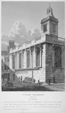 Church of St Mary Magdalen, Old Fish Street, City of London, 1812. Artist: Joseph Skelton
