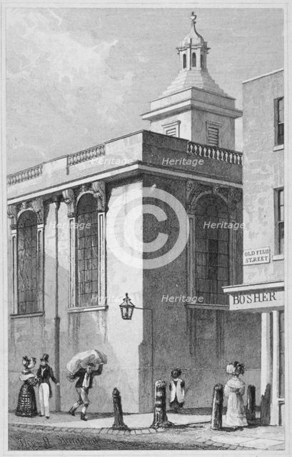 Church of St Mary Magdalen, Old Fish Street, City of London, 1831. Artist: William Wilkinson