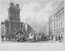 Church of St Mary Woolnoth, City of London, 1840. Artist: John Woods