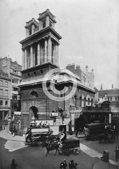 Church of St Mary Woolnoth, City of London, c1910 (1911). Artist: Pictorial Agency.