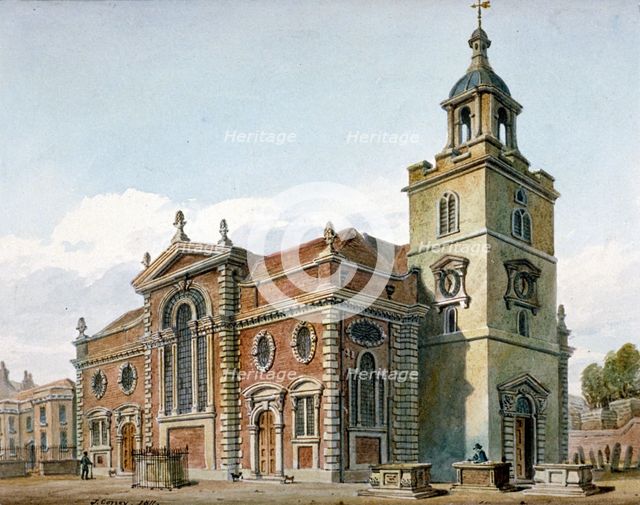 Church of St Mary, Whitechapel, London, 1811. Artist: John Coney