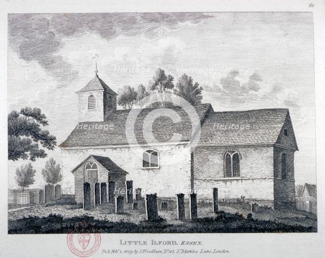 Church of St Mary the Virgin, Little Ilford, Newham, London, 1809. Artist: Anon