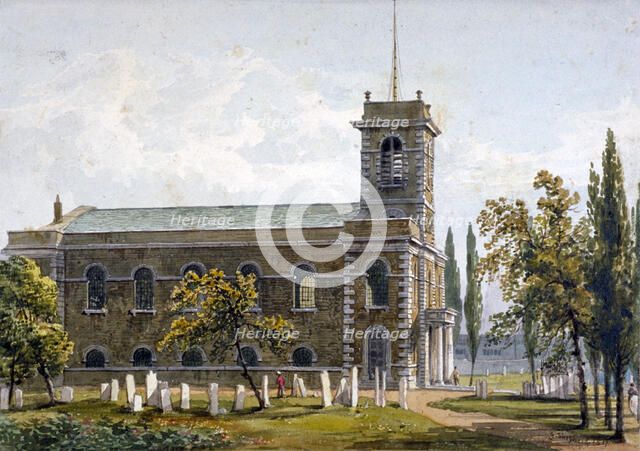 Church of St Matthew, Bethnal Green, London, 1817. Artist: George Shepherd