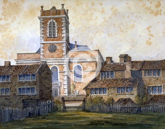 Church of St Matthew, Bethnal Green, London, c1815. Artist: William Pearson