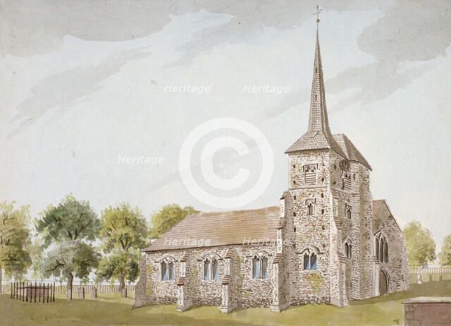 Church of St Nicholas, Chislehurst, Kent, c1780. Artist: Anon