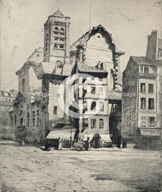 'Church of St Nicholas-du-Chardonnet', 1915. Artist: George T Plowman.