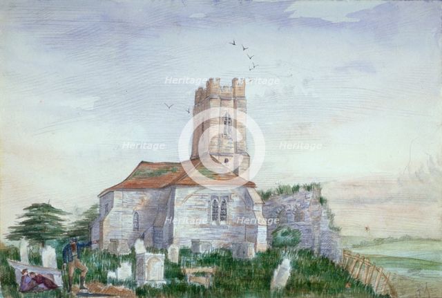 Church of St Nicholas, Plumstead, Kent, c1800(?). Artist: AY