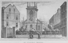 Church of St Olave Jewry, from Ironmonger Lane, City of London, 1830. Artist: Anon