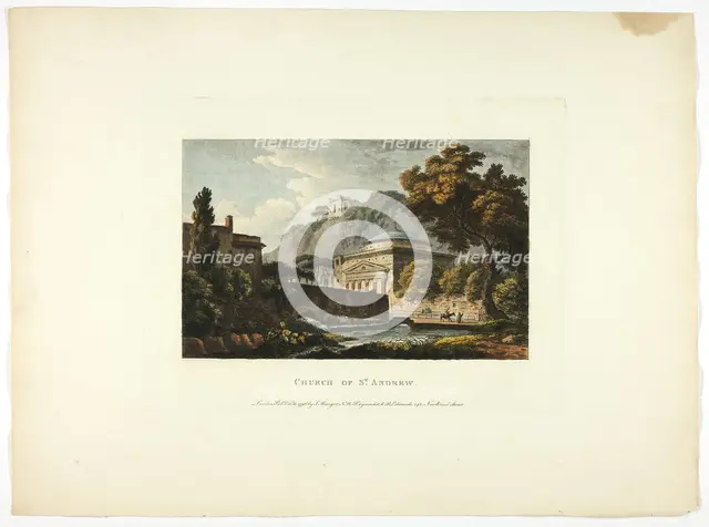 Church of St. Andrew, plate eighteen from the Ruins of Rome, published October 11, 1796. Creator: Matthew Dubourg.