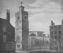 Church of St Bartholomew the Less City of London, c1830 (1906). Artist: John Coney