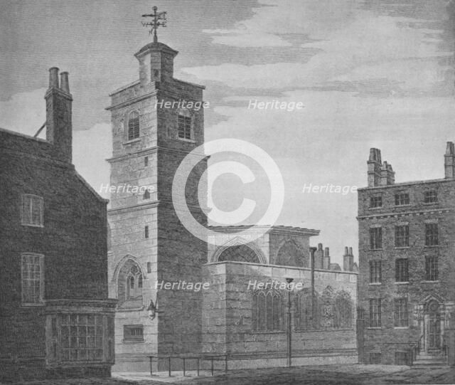 Church of St Bartholomew the Less', City of London, c1830 (1906). Artist: John Coney.