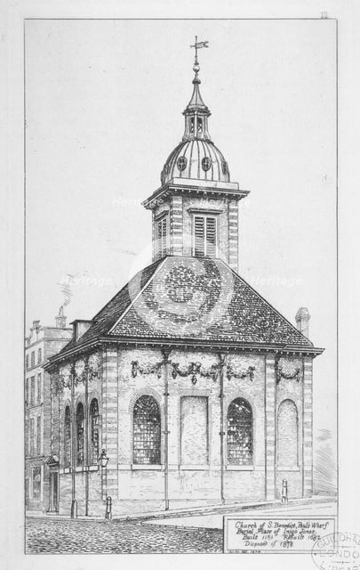 Church of St Benet Paul's Wharf, City of London, 1874. Artist: W Niven