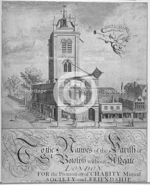 Church of St Botolph, Aldgate, City of London, 1750. Artist: Anon