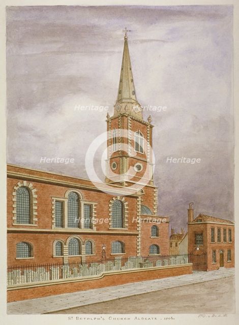 Church of St Botolph, Aldgate, City of London, 1806. Artist: Valentine Davis
