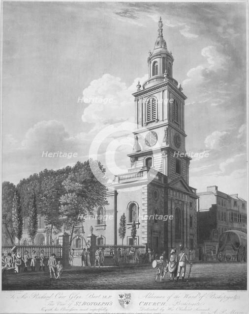 Church of St Botolph without Bishopsgate, City of London, 1802. Artist: George Hawkins