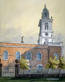 Church of St Botolph without Bishopsgate, City of London, c1815. Artist: William Pearson