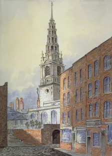 Church of St Bride, Fleet Street, City of London, c1815. Artist: William Pearson