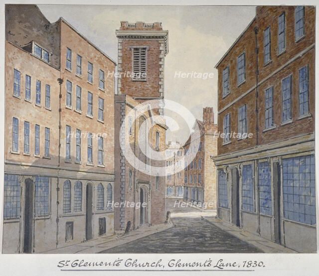 Church of St Clement, Eastcheap, City of London, 1830. Artist: William Pearson