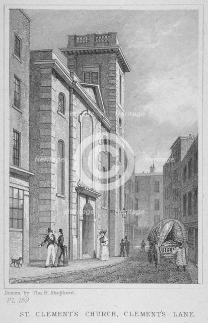 Church of St Clement, Eastcheap, City of London, 1831. Artist: Anon