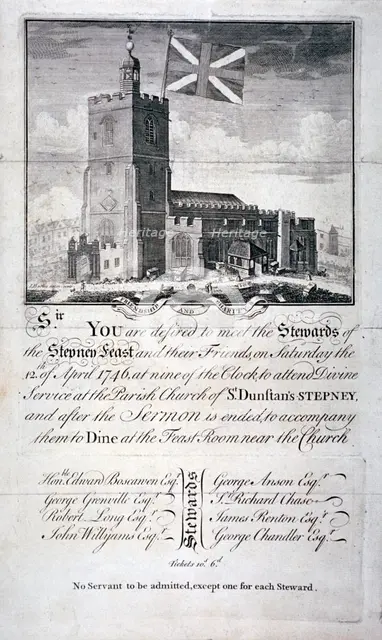 Church of St Dunstan and All Saints, Stepney, London, 1746.                    Artist: James Basire I