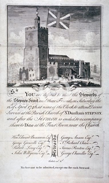 Church of St Dunstan and All Saints, Stepney, London, 1746.                    Artist: James Basire I