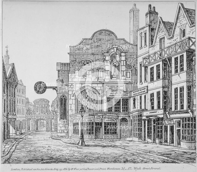 Church of St Dunstan in the West, Fleet Street, City of London, 1824. Artist: Anon