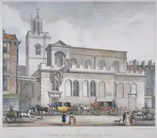 Church of St Dunstan in the West, Fleet Street, City of London, 1829. Artist: W Ganci