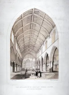 Church of St Dunstan, Stepney, London, 1846. Artist: George Childs