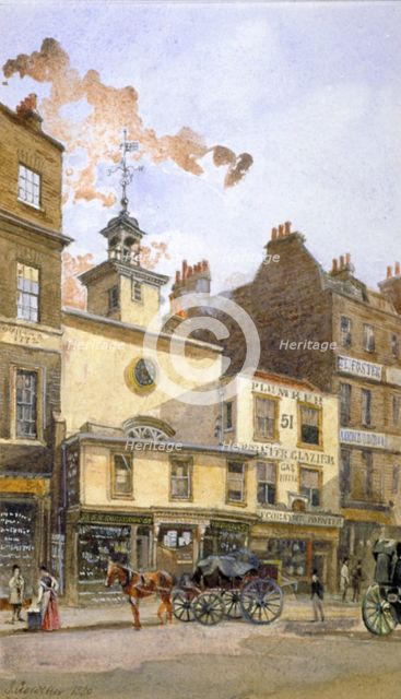 Church of St Ethelburga-the-Virgin within Bishopsgate, City of London, 1880. Artist: John Crowther