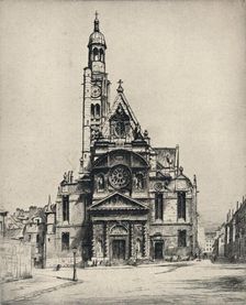 Church of St Étienne-du-Mont 1915. Artist: George T Plowman