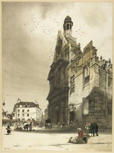 Church of St. Etienne du Mont, Paris, 1839. Creator: Thomas Shotter Boys