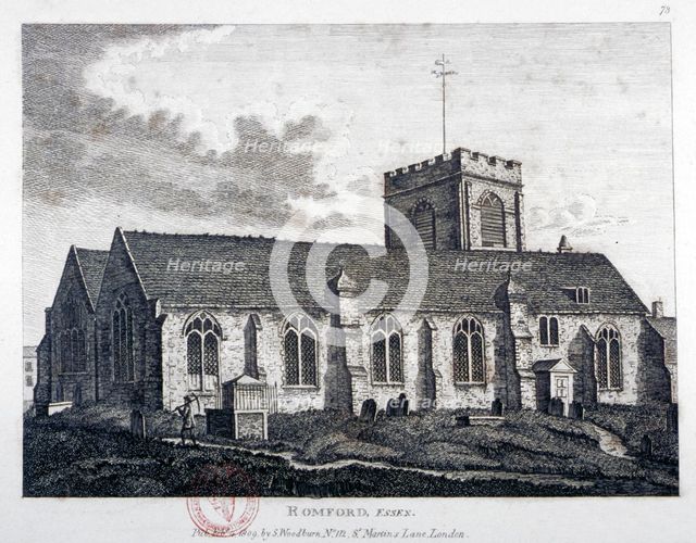 Church of St Edward the Confessor, Romford, Essex, 1809. Artist: Anon