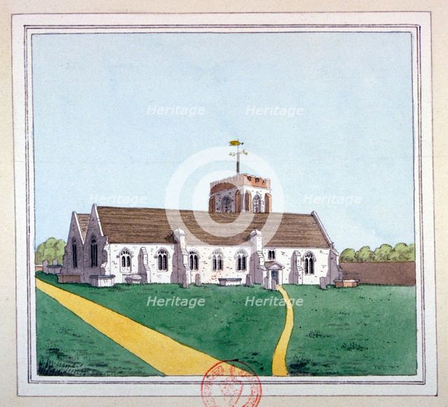 Church of St Edward the Confessor, Romford, Essex, c1800.               Artist: Anon