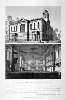 Church of St George the Martyr, Queen Street, Holborn, London, 1818. Artist: John Coney