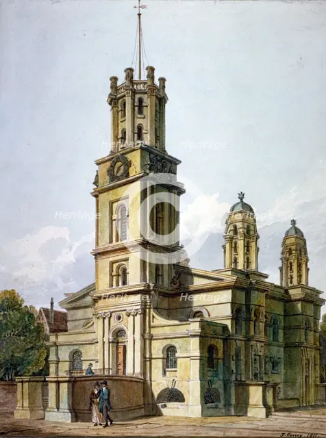 Church of St George in the East, Stepney, London, 1811. Artist: John Coney