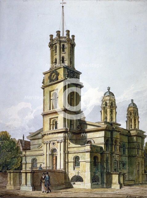 Church of St George in the East, Stepney, London, 1811. Artist: John Coney