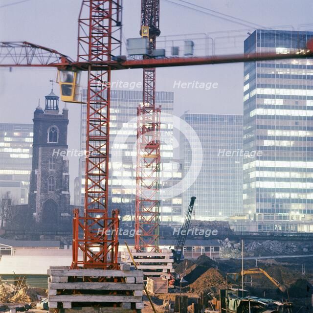 Church of St Giles and the Barbican Estate, City of London, 1962-1964. Artist: John Gay.