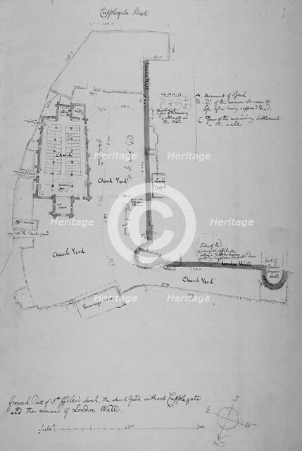 Church of St Giles without Cripplegate, City of London, 1779. Artist: John Carter
