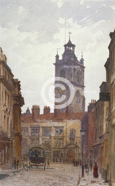 Church of St Giles without Cripplegate, City of London, 1880.                 Artist: John Crowther