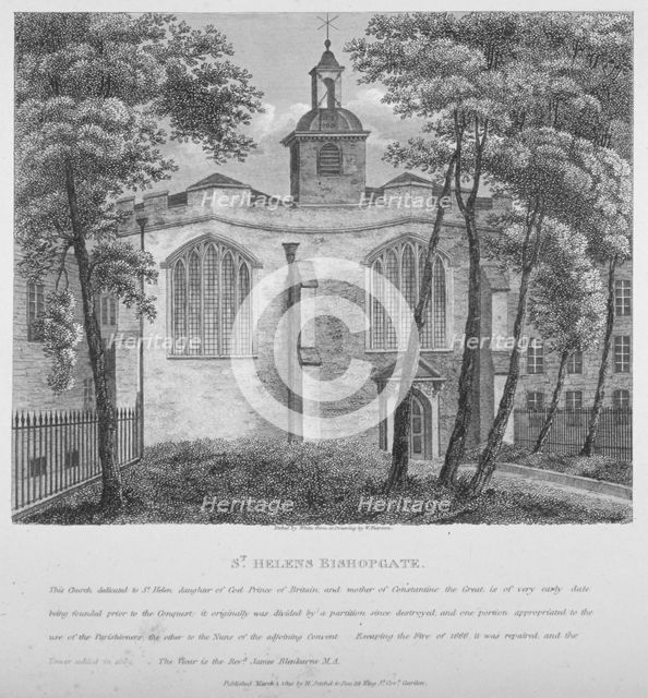 Church of St Helen, Bishopsgate, City of London, 1810. Artist: White
