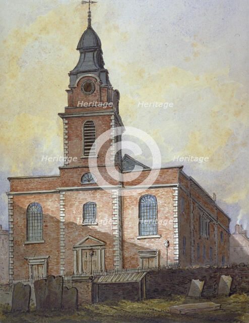Church of St John-at-Wapping, London, c1815. Artist: William Pearson