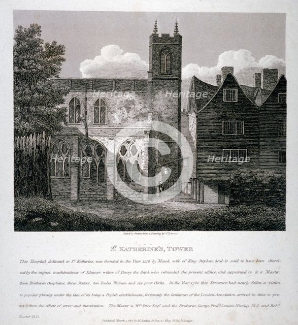 Church of St Katherine by the Tower, Stepney, London, 1810. Artist: W Preston