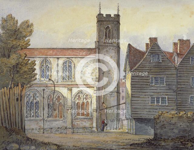 Church of St Katherine by the Tower, Stepney, London, 1815. Artist: William Pearson