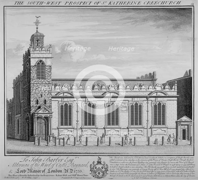 Church of St Katherine Cree, City of London, 1740. Artist: William Henry Toms